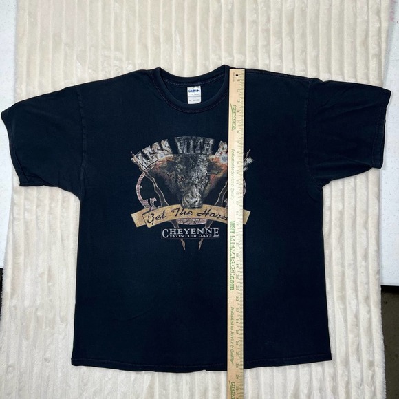 Wester Bull Vintage Faded Distressed XL Black Brown Graphic Short Sleeve T-Shirt - Picture 2 of 7